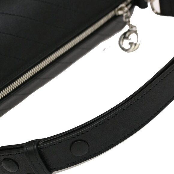 GUCCI Logo Blondie Interlocking GG Mini Shoulder Bag Leather Black 92RF527 - Picture 6 of 14